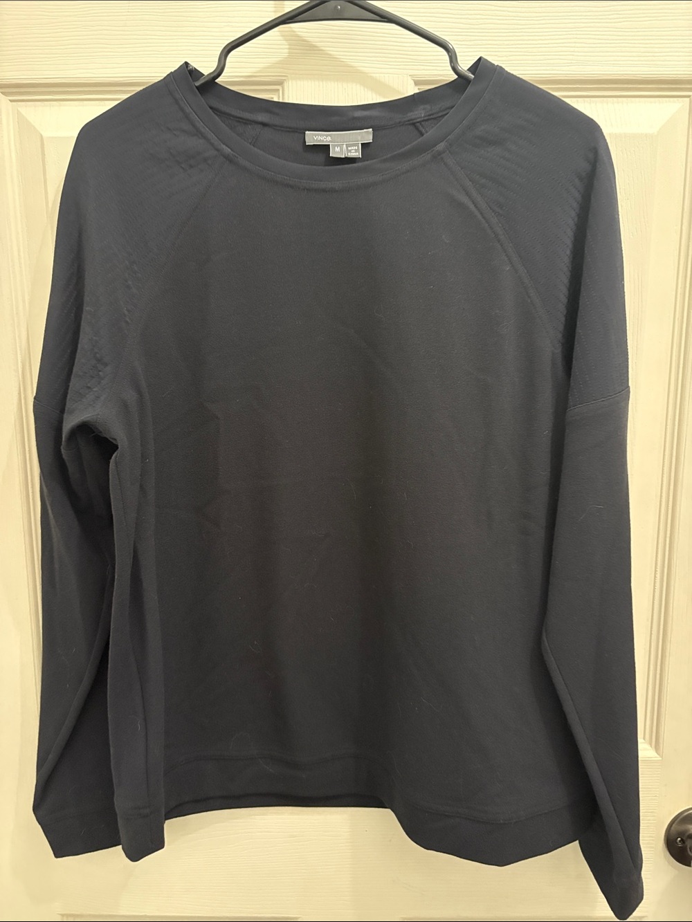 Vince Navy Blue Long-Sleeve Crewneck Sweatshirt